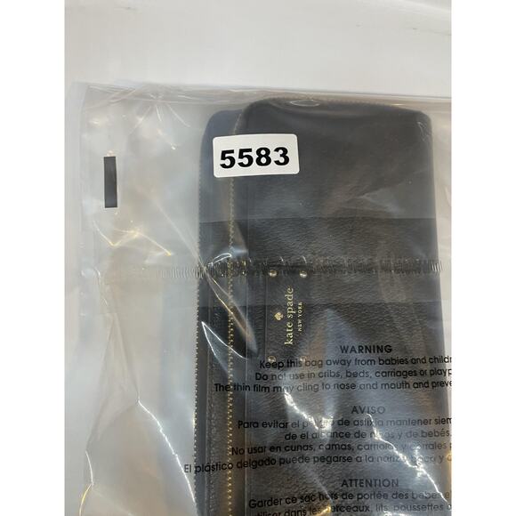 Kate Spade New York Wallet Womens One Size Black Double Zip Wristlet Leather - Picture 11 of 11